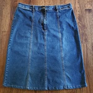 A.M.I. Dark Denim Pencil Panel Skirt 26" length